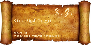 Kirs Gyöngyi névjegykártya